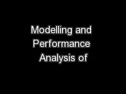 Modelling and Performance Analysis of