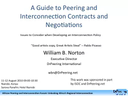 A Guide to Peering and Interconnection Contracts and Negoti
