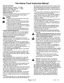 The Inferno Torch Instruction Manual Page 1 of 2