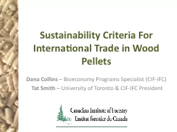 Sustainability Criteria For International Trade in Wood Pel