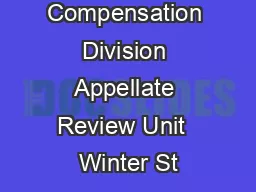 Workers Compensation Division Appellate Review Unit  Winter St