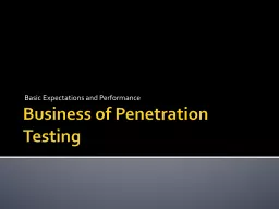 B usiness of Penetration Testing