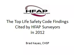 The Top Life Safety Code Findings Cited by HFAP Surveyors