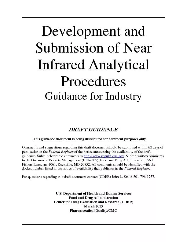 Development and Submission of Near Infrared Analytical ProceduresGuida