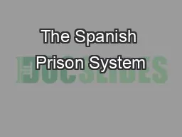 The Spanish Prison System