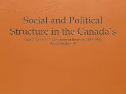 Social and Political Structure in the Canada’s