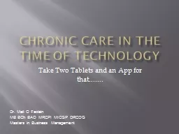Chronic Care in the Time of Technology