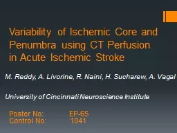 Variability of Ischemic Core and Penumbra using CT Perfusio