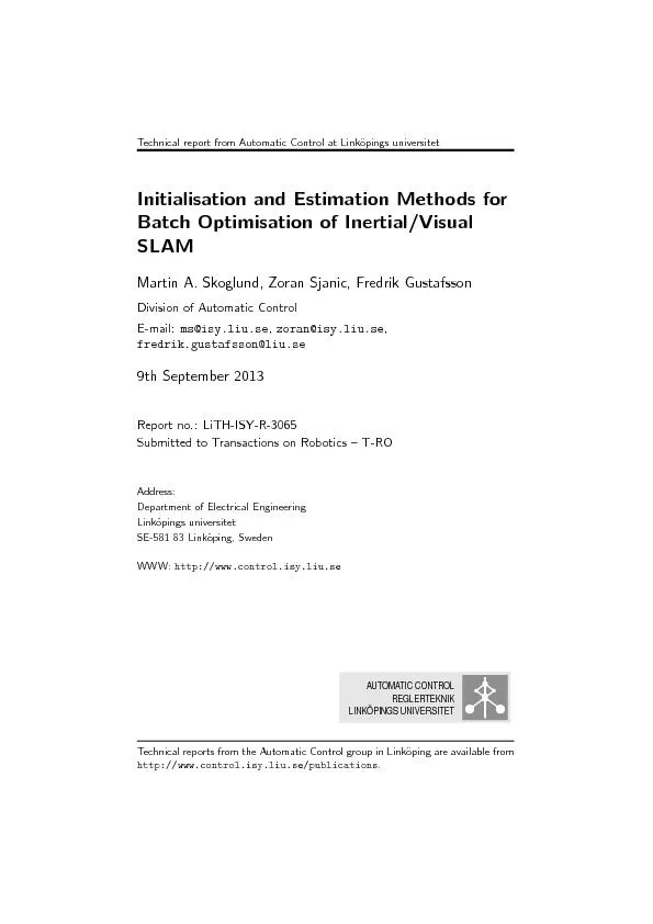 AbstractSimultaneousLocalisationandMapping(SLAM)denotestheproblemofjoi