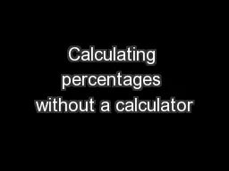 Calculating percentages without a calculator