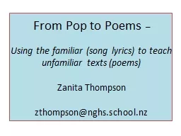 From Pop to Poems