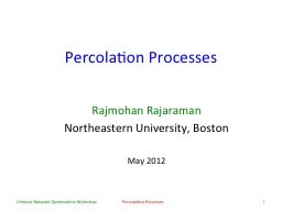 Percolation Processes