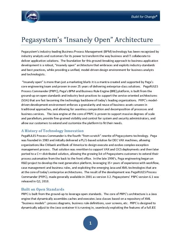 Pegasystem’s “Insanely Open” Architecture
