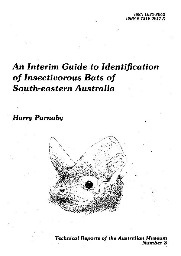 Guide to Identification of Insectivorous Bats of South-eastern Austral