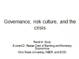 Governance, risk culture, and the crisis