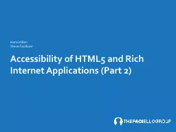 Accessibility of HTML5 and Rich Internet Applications (Part