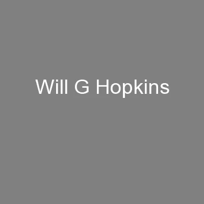 Will G Hopkins