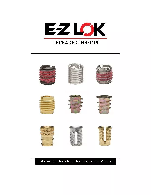 For Strong Threads in Metal, Wood and Plastic