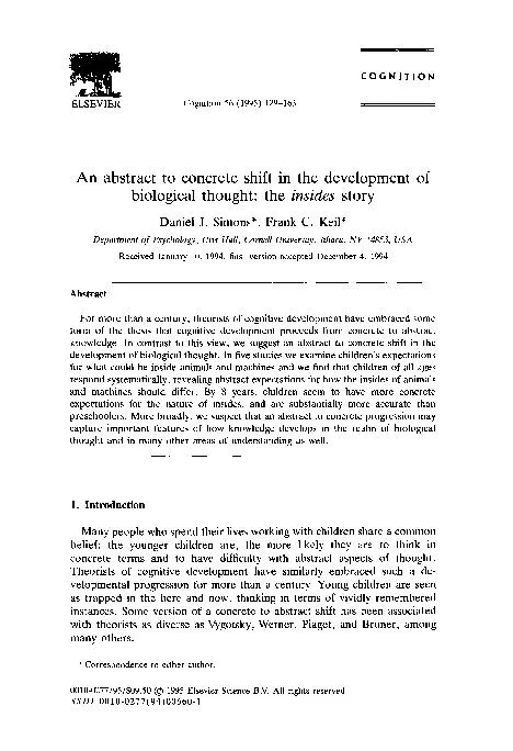 abstract to concrete shift in the development of biological thought: t