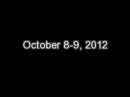October 8-9, 2012