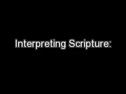 Interpreting Scripture: