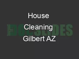 House Cleaning Gilbert AZ