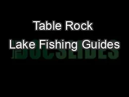 Table Rock Lake Fishing Guides