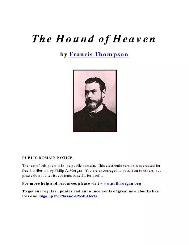 The Hound of HeavenFrancis Thompson
