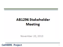 AB1296 Stakeholder Meeting