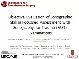 Objective Evaluation of Sonographic Skill in