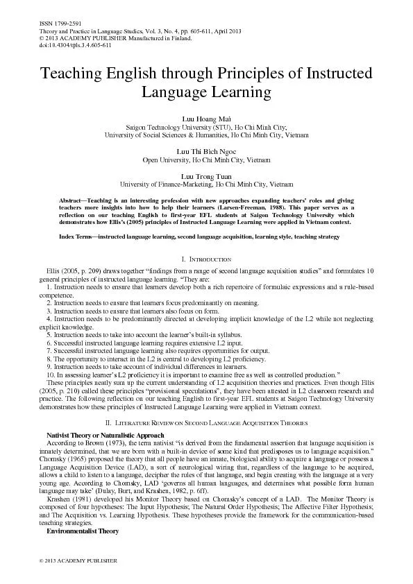 Index Termsnstructed anguage earningsecond language acquisitionlearnin