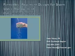 Permeable Pavement Design for Storm Water Management