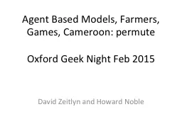 Agent Based Models, Farmers, Games, Cameroon: permute