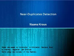 Near-Duplicates Detection
