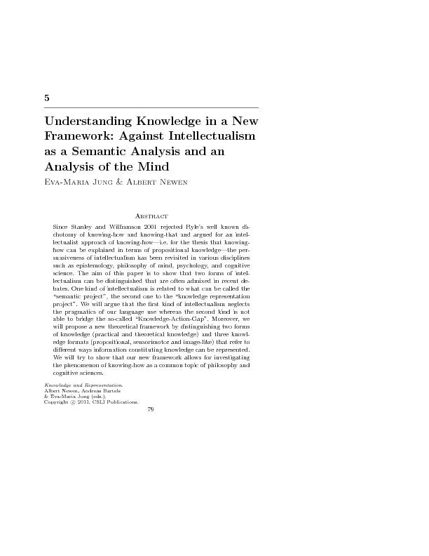 UnderstandingKnowledgeinaNewFramework:AgainstIntellectualismasaSemanti