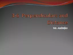 3-6  Perpendiculars and Distance
