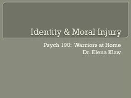 Identity & Moral Injury