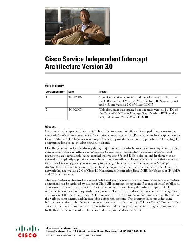Cisco Service Independent Intercept Architecture Version 3.0  Contents