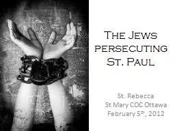 The Jews persecuting St. Paul