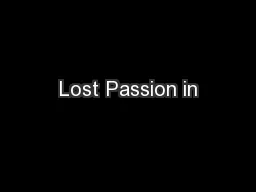 Lost Passion in