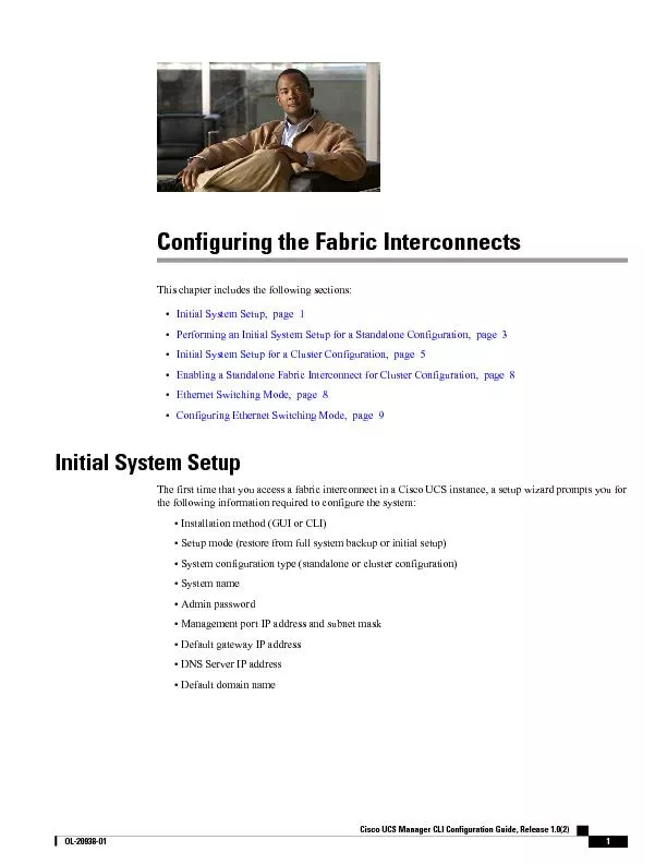 Configuring the Fabric Interconnects�7�K�L�V�F�K�D�S�W�H�U�L�Q�F�O�X�G