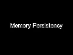 Memory Persistency
