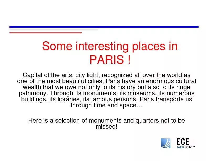 Some interesting places in PARIS!
