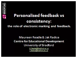 Personalised feedback vs