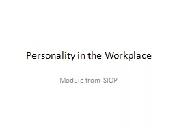 Personality in the Workplace
