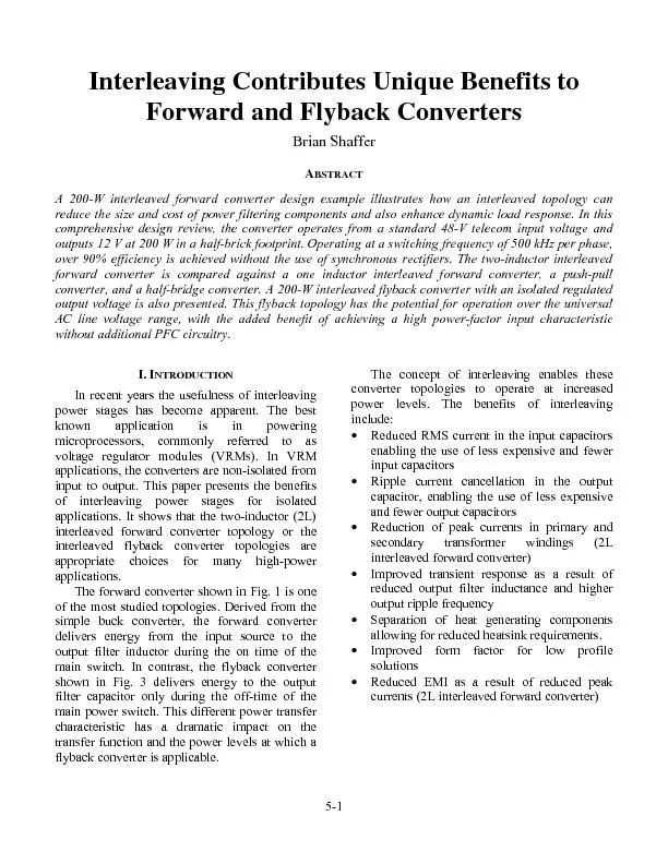5-1Forward and Flyback Converters Brian Shaffer A 200-W interleaved fo