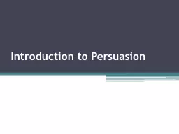 Introduction to Persuasion