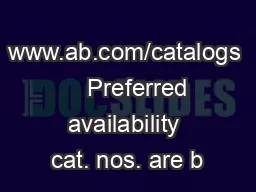 www.ab.com/catalogs     Preferred availability cat. nos. are b
