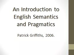 An  Introduction to English Semantics and