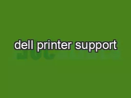 dell printer support